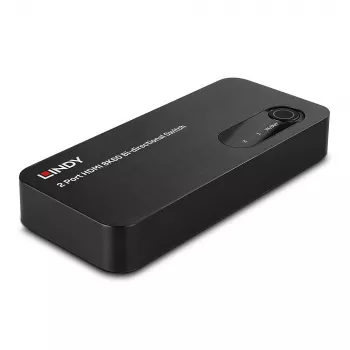 Lindy 38339 conmutador HDMI 2.1 8K60 bidireccional de 2 puertos, HDR, negro