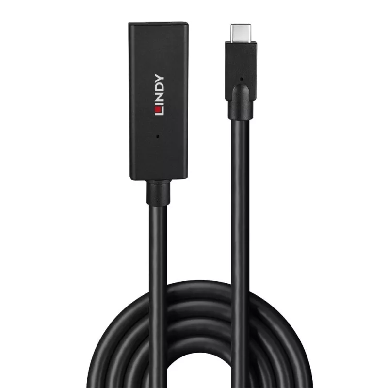 Lindy Extensión activa USB 3.2 Gen 2 C/C de 5 m, 5 m, USB C, USB C, USB 3.2 Gen 2 (3.1 Gen 2), 10 Gbit/s, negro