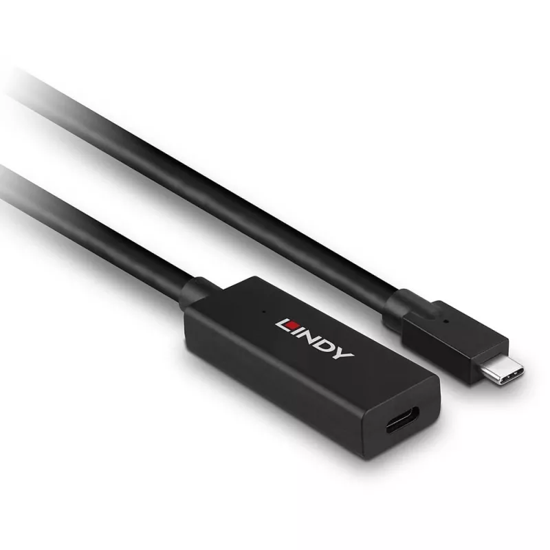 Lindy Extensión activa USB 3.2 Gen 2 C/C de 5 m, 5 m, USB C, USB C, USB 3.2 Gen 2 (3.1 Gen 2), 10 Gbit/s, negro