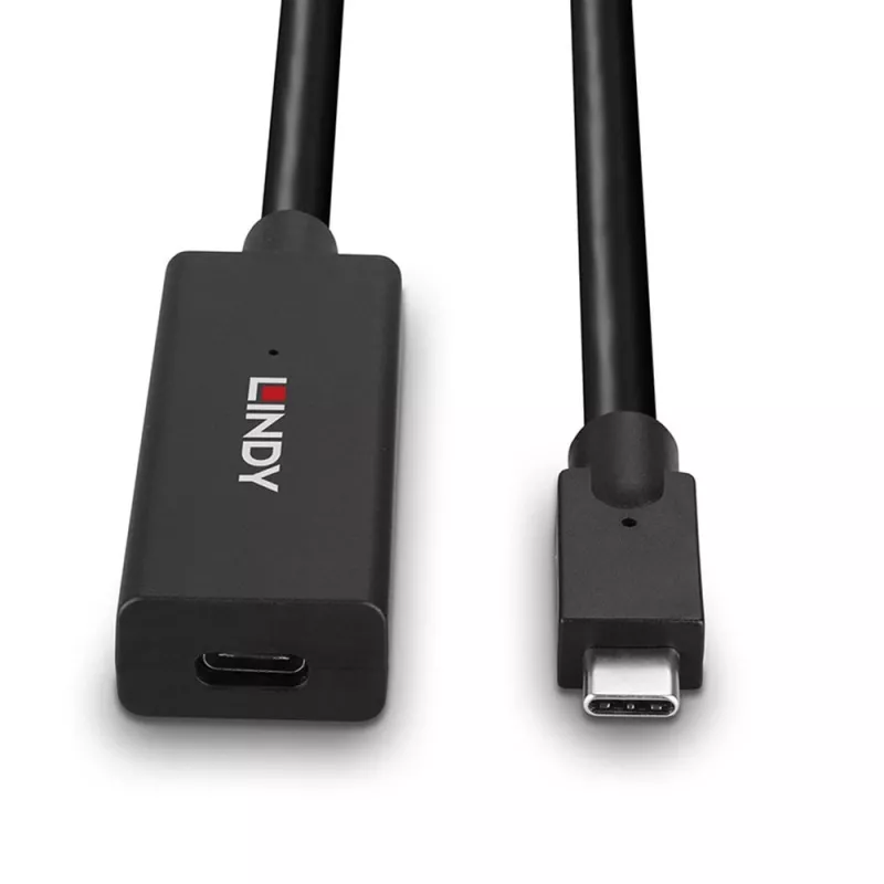 Lindy Extensión activa USB 3.2 Gen 2 C/C de 5 m, 5 m, USB C, USB C, USB 3.2 Gen 2 (3.1 Gen 2), 10 Gbit/s, negro