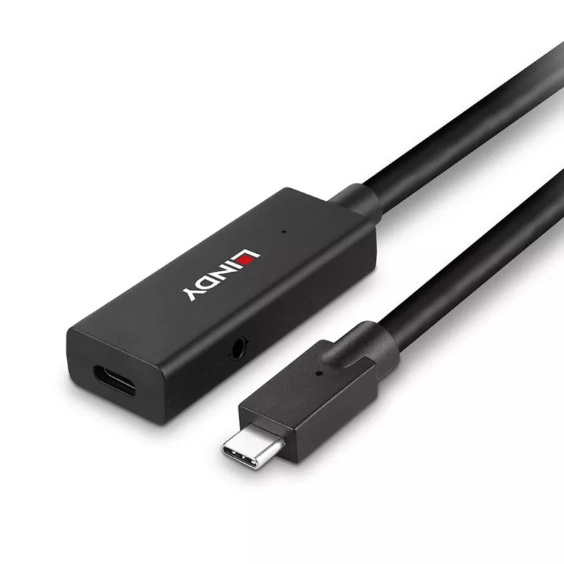 Lindy Extensión activa USB 3.2 Gen 2 C/C de 5 m, 5 m, USB C, USB C, USB 3.2 Gen 2 (3.1 Gen 2), 10 Gbit/s, negro