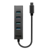 Lindy 43325 hub USB 3.2 Gen 1 Type-C de 4 puertos, 4x USB-A, 5 Gbps, gris, aluminio/plástico