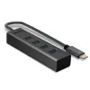 Lindy 43325 hub USB 3.2 Gen 1 Type-C de 4 puertos, 4x USB-A, 5 Gbps, gris, aluminio/plástico