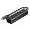 Lindy 43325 hub USB 3.2 Gen 1 Type-C de 4 puertos, 4x USB-A, 5 Gbps, gris, aluminio/plástico