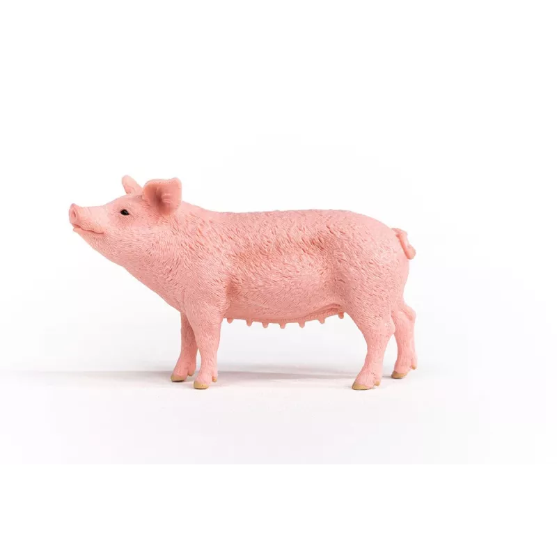 Schleich figura de granja cerdo 13933, rosa, edad recomendada 3+