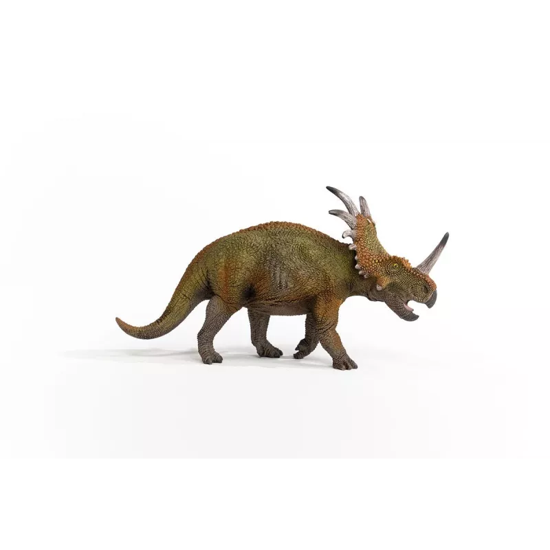 schleich dinosaurio Styracosaurus, 4 años, Die Erde erobern, dinosaurios y volcán, verde, gris, plástico