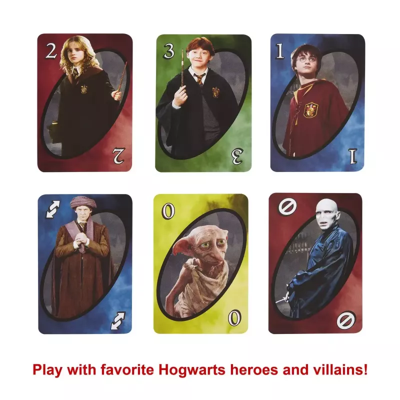 Juego de cartas MATTEL UNO Harry Potter – juego de descarte, a partir de 7 años