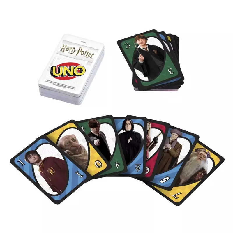 Juego de cartas MATTEL UNO Harry Potter – juego de descarte, a partir de 7 años