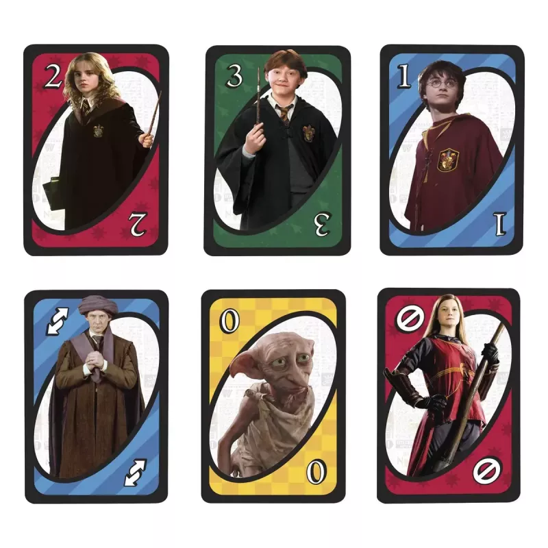 Juego de cartas MATTEL UNO Harry Potter – juego de descarte, a partir de 7 años
