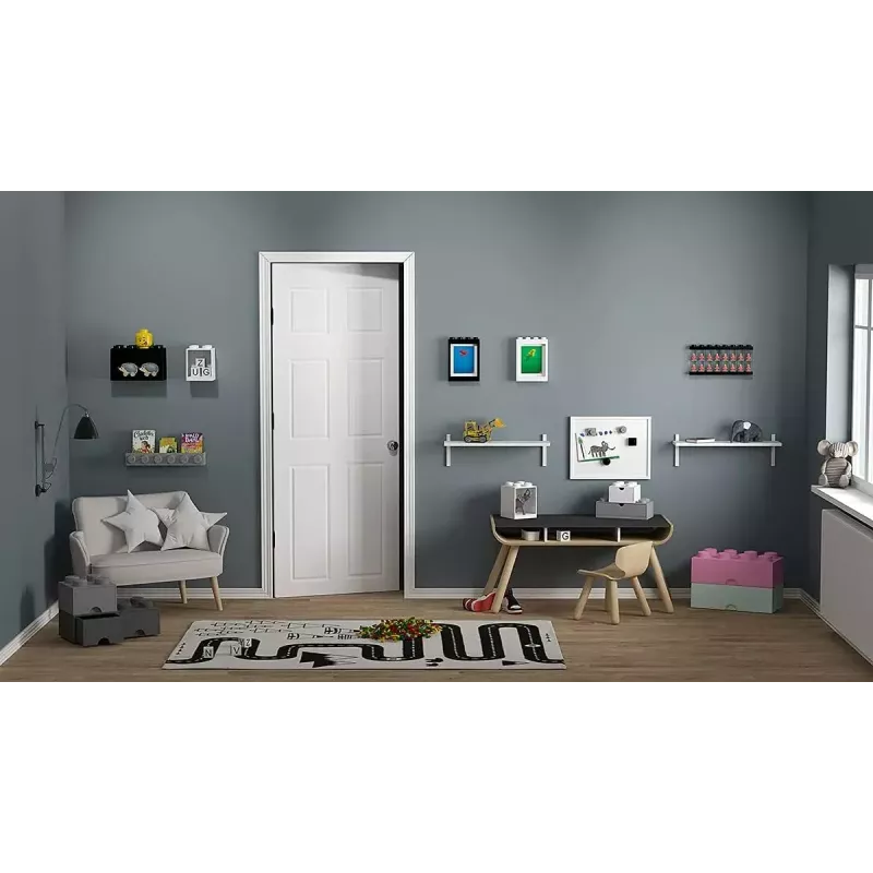 room copenhagen LEGO Brick Shelf 8+4 negro — estantería modular de pared con 2 baldas
