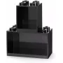 room copenhagen LEGO Brick Shelf 8+4 negro — estantería modular de pared con 2 baldas