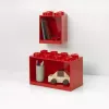 Estantería Room Copenhagen LEGO Brick Shelf 8+4 Roja, 2 baldas