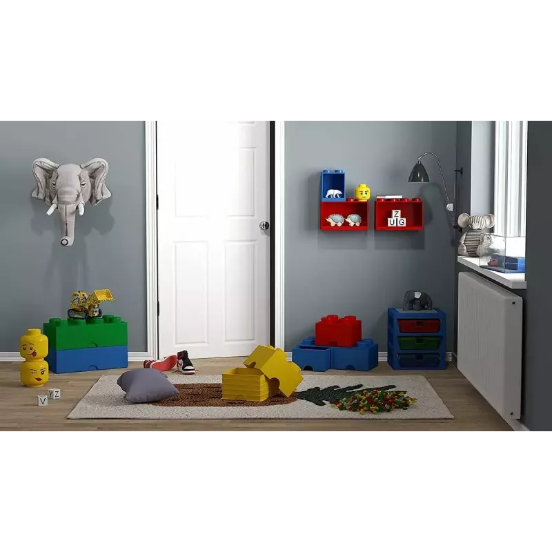 Estantería Room Copenhagen LEGO Brick Shelf 8+4 Roja, 2 baldas