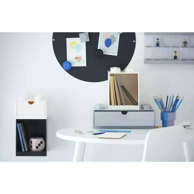 room copenhagen Estantería Room Copenhagen LEGO Brick 4 Estantería Blanca 41141735 – estantería expositora compatible con LEGO para montaje en pared