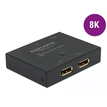 DELOCK Conmutador DisplayPort 2 - 1 - bidireccional 8K 30 Hz