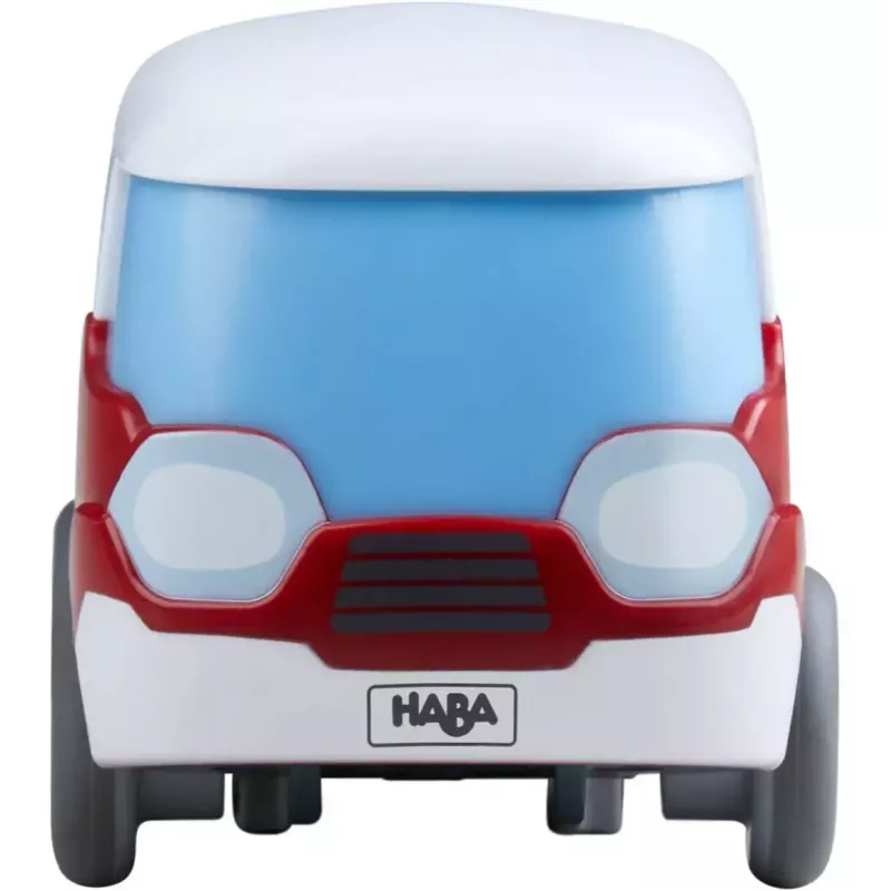 Autobús HABA Kullerbu Momentum Motor Mini Bus azul gris rojo blanco