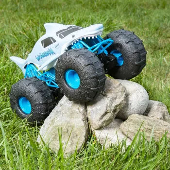 Monster Jam, camión monstruo teledirigido oficial Megalodon STORM All-Terrain, escala 1:15
