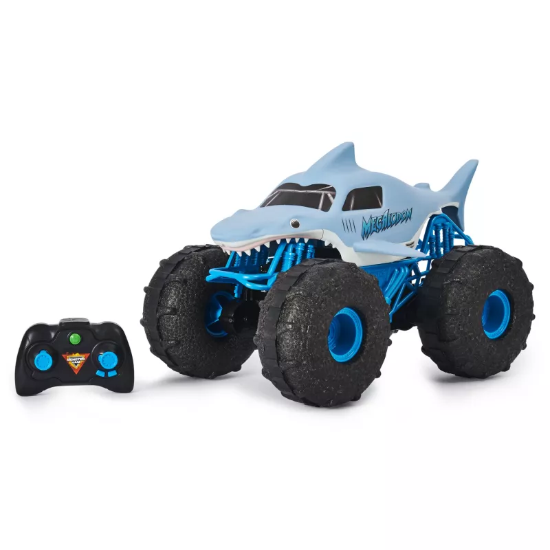 Monster Jam, camión monstruo teledirigido oficial Megalodon STORM All-Terrain, escala 1:15