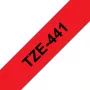 Cinta de etiquetas Brother TZe441 18mm negro sobre rojo