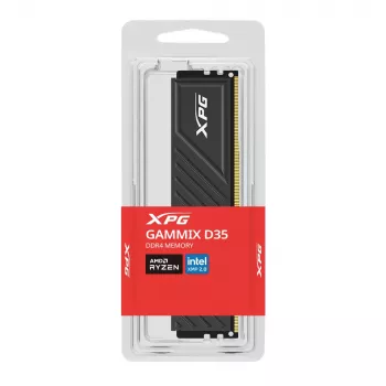DIMM 8 GB DDR4-3600, memoria RAM negra, AX4U36008G18I-SBKD35, XPG GAMMIX D35, INTEL XMP