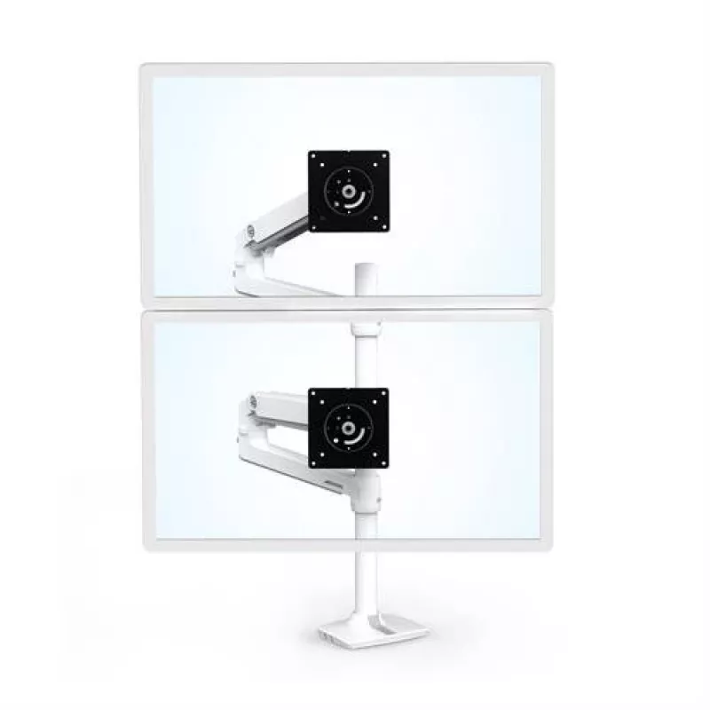 ERGOTRON LX Dual Stacking Arm, columna alta (blanco)