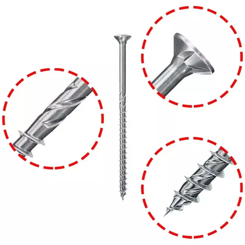 Fischer Power-Fast II 6,0 x 220 tornillos para aglomerado de cabeza avellanada, galvanizados, 50 uds.