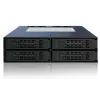 ICY DOCK ToughArmor MB994SP-4SB-1 backplane SATA de 4 bahías de 2,5" para bahía interna de 5,25", sin bandejas, aluminio, ventilador de 40 mm, SATA 6 Gbit/s, negro