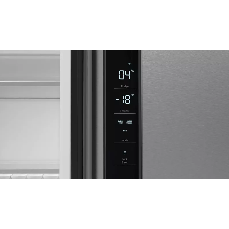 Bosch Serie 4 KFN96APEA frigorífico combi Side-by-Side, French Door, de libre instalación, 605 l (405 l + 200 l), Home Connect, clase energética E, acero inoxidable