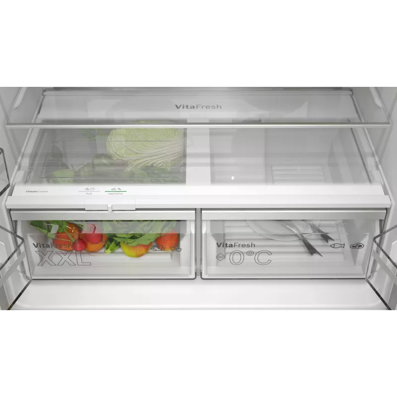 Bosch Serie 4 KFN96APEA frigorífico combi Side-by-Side, French Door, de libre instalación, 605 l (405 l + 200 l), Home Connect, clase energética E, acero inoxidable
