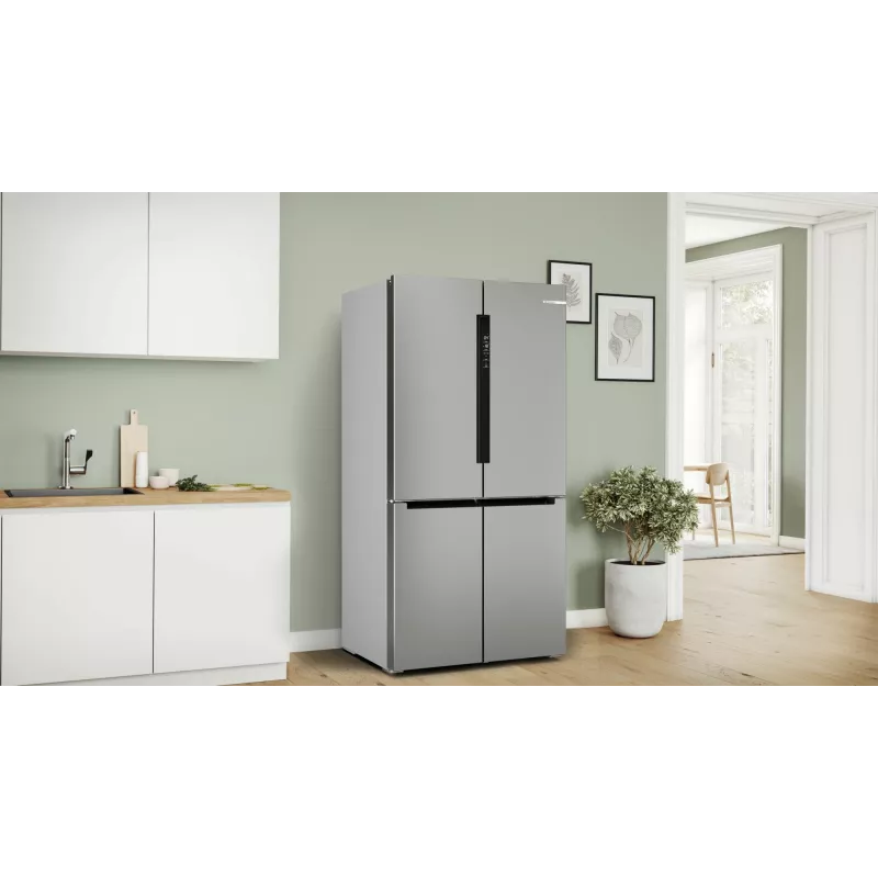 Bosch Serie 4 KFN96APEA frigorífico combi Side-by-Side, French Door, de libre instalación, 605 l (405 l + 200 l), Home Connect, clase energética E, acero inoxidable