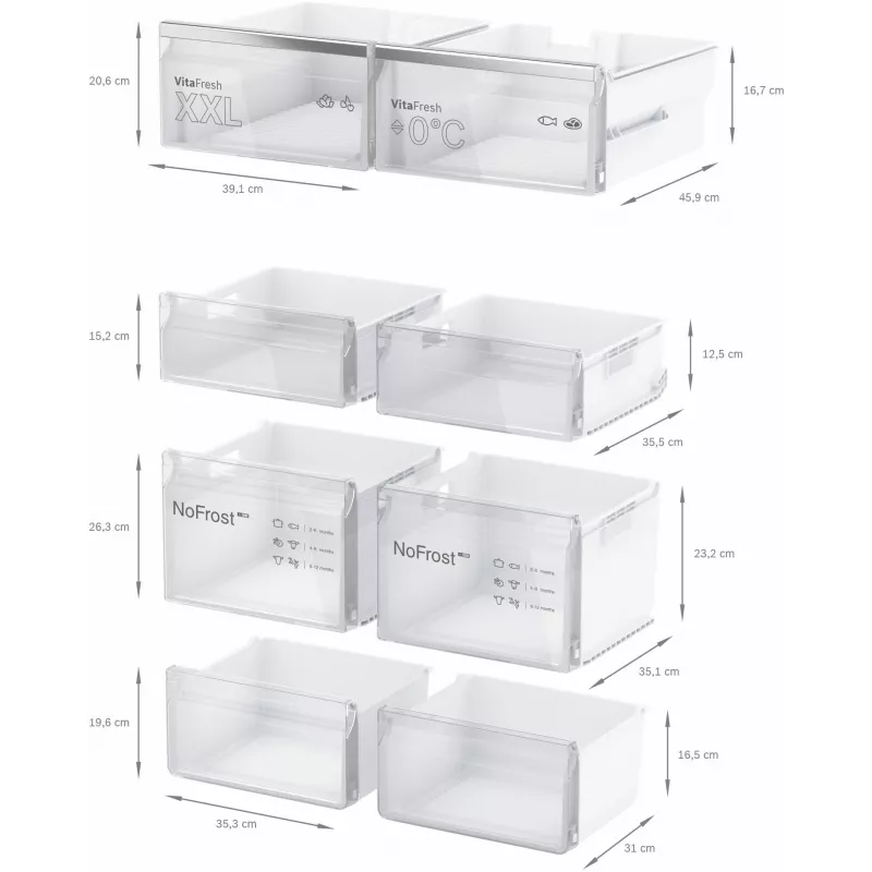 Bosch Serie 4 KFN96APEA frigorífico combi Side-by-Side, French Door, de libre instalación, 605 l (405 l + 200 l), Home Connect, clase energética E, acero inoxidable