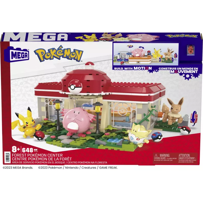 Set de construcción MEGA Pokémon, Centro del Bosque (648 piezas) con 4 figuras de acción