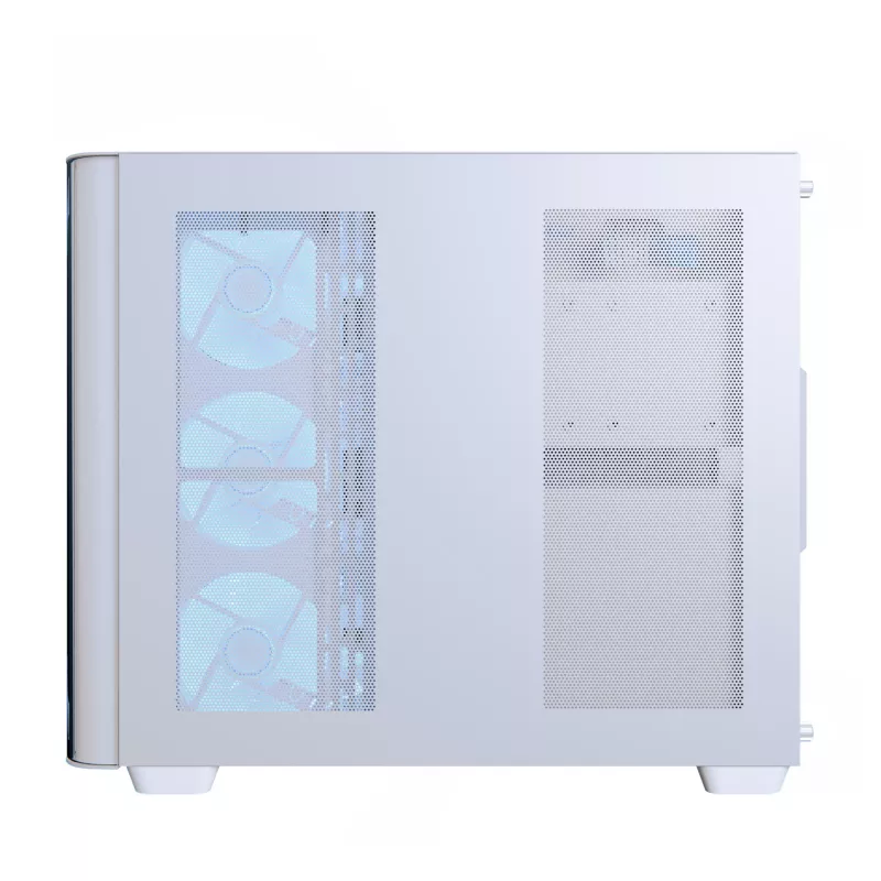 Caja de PC Aerocool P500C torre Midi blanca ATX fuente lateral 3 ventiladores de 120 mm