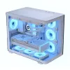 Caja de PC Aerocool P500C torre Midi blanca ATX fuente lateral 3 ventiladores de 120 mm