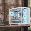 Caja de PC Aerocool P500C torre Midi blanca ATX fuente lateral 3 ventiladores de 120 mm