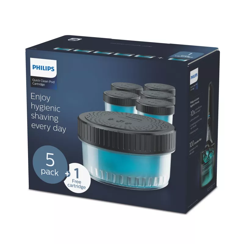 Philips Quick Clean Pod Cartucho CC16/50 pack de 6 cartuchos de limpieza para cabezales de afeitadora eléctrica