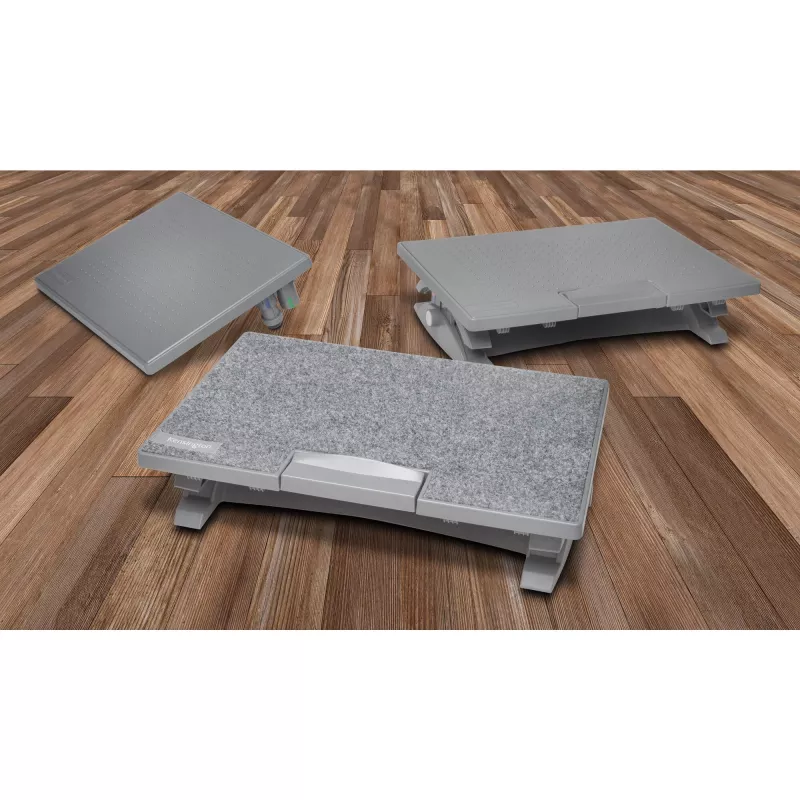 Kensington SmartFit SoleMate Pro Elite K50345EU reposapiés ergonómico, altura regulable 9–12 cm, inclinación 0–18°, gris