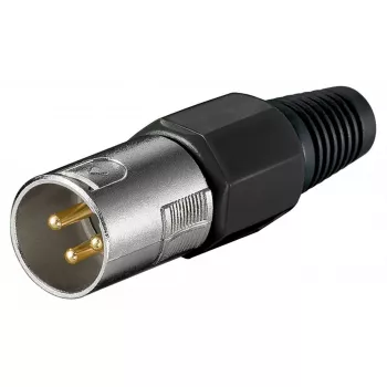Goobay conector macho de micrófono 3 polos XLR negro metálico