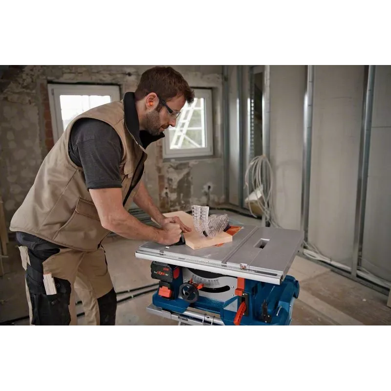Bosch BITURBO GTS 18V-216 Professional sierra de mesa inalámbrica, 18 V, hoja de 216 mm, solo (sin batería ni cargador), azul