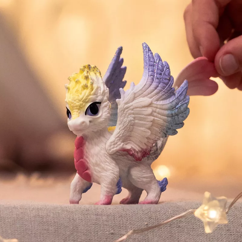 Figura Schleich BAYALA bebé dragón arcoíris a partir de 5 años, beige azul verde, temática unicornio/pegaso