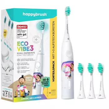 Cepillo de dientes eléctrico Happybrush ECO VIBE KIDS Agnes + 3 cepillos de recambio
