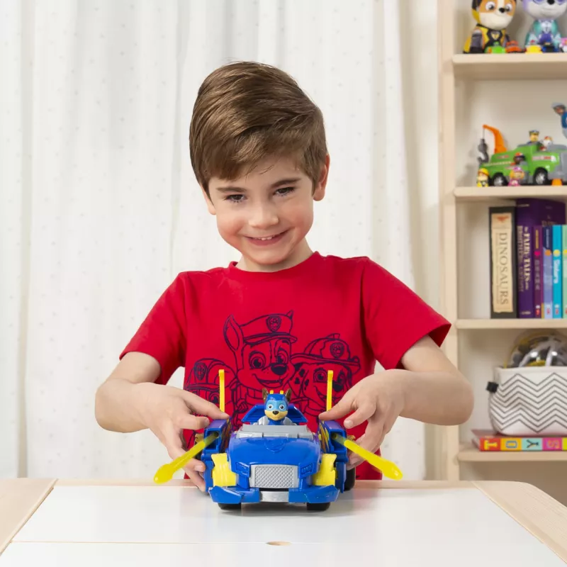 PAW Patrol, Mighty Pups Super PAWs Chase’s Powered Up Cruiser Transforming Vehicle