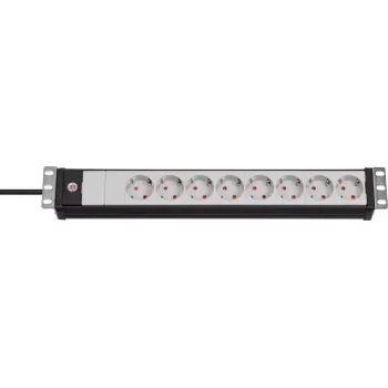 Regleta de enchufes BRENNENSTUHL - Premium-Line 19 pulgadas para armarios eléctricos 8 tomas negro/gris claro - 3m gris