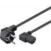 Cable IEC en ángulo Goobay 5m negro conector macho tipo F IEC C13