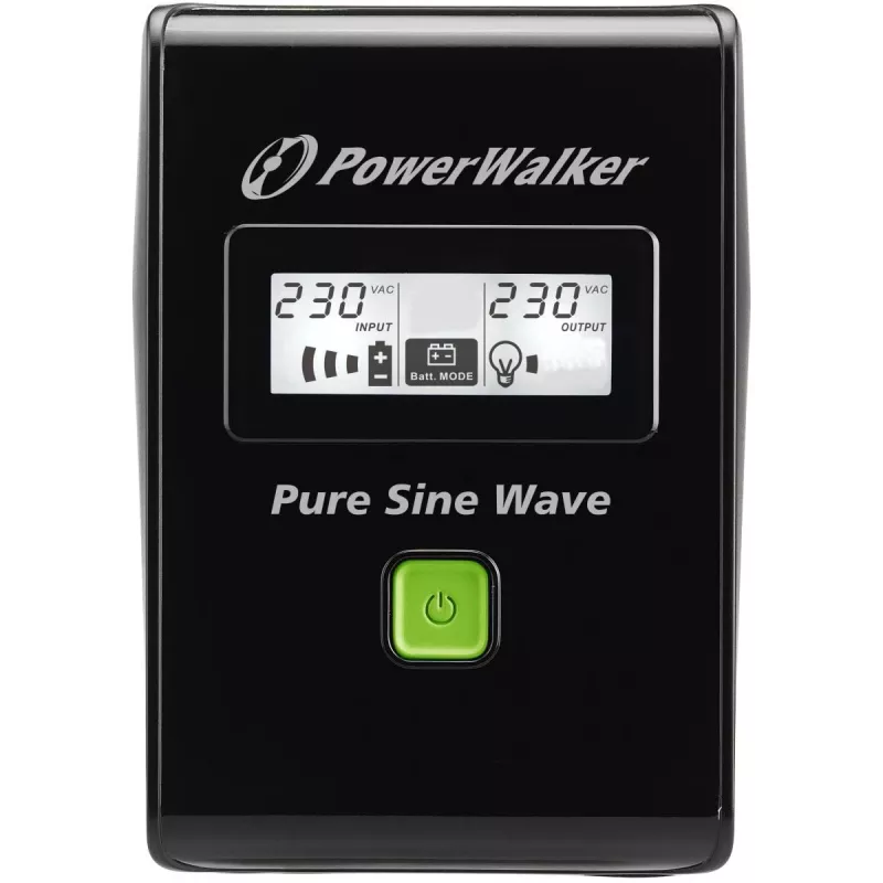 POWERWALKER - BLUEWALKER UPS Vi 800 Sw 800va / 480w Pantalla LCD 2 salidas Schuko AVR Negro