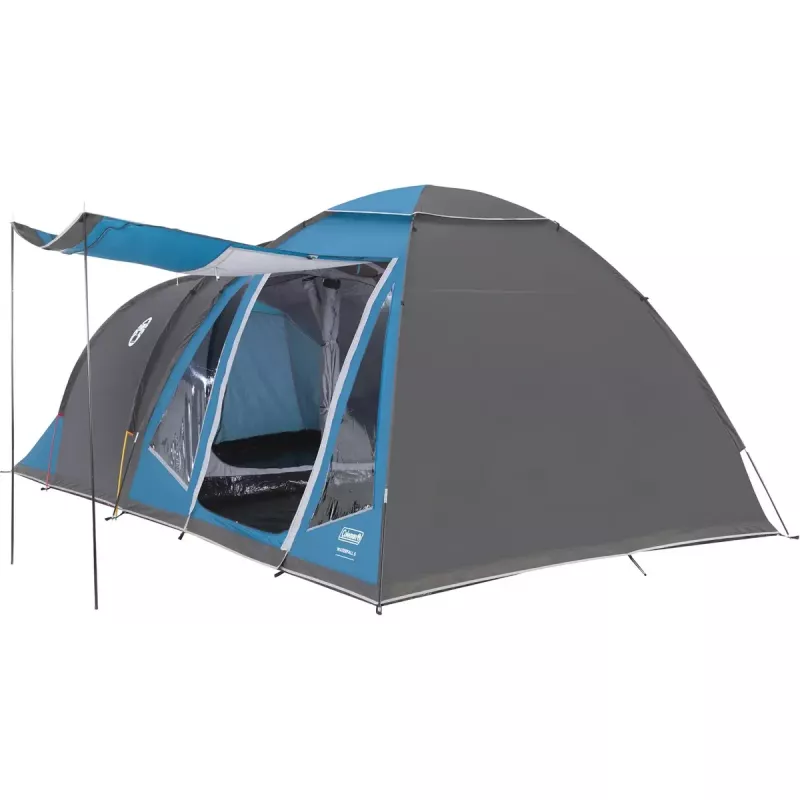 Tienda de campaña tipo cúpula COLEMAN Waterfall 5 (modelo 2025) con extensión de túnel, azul/gris