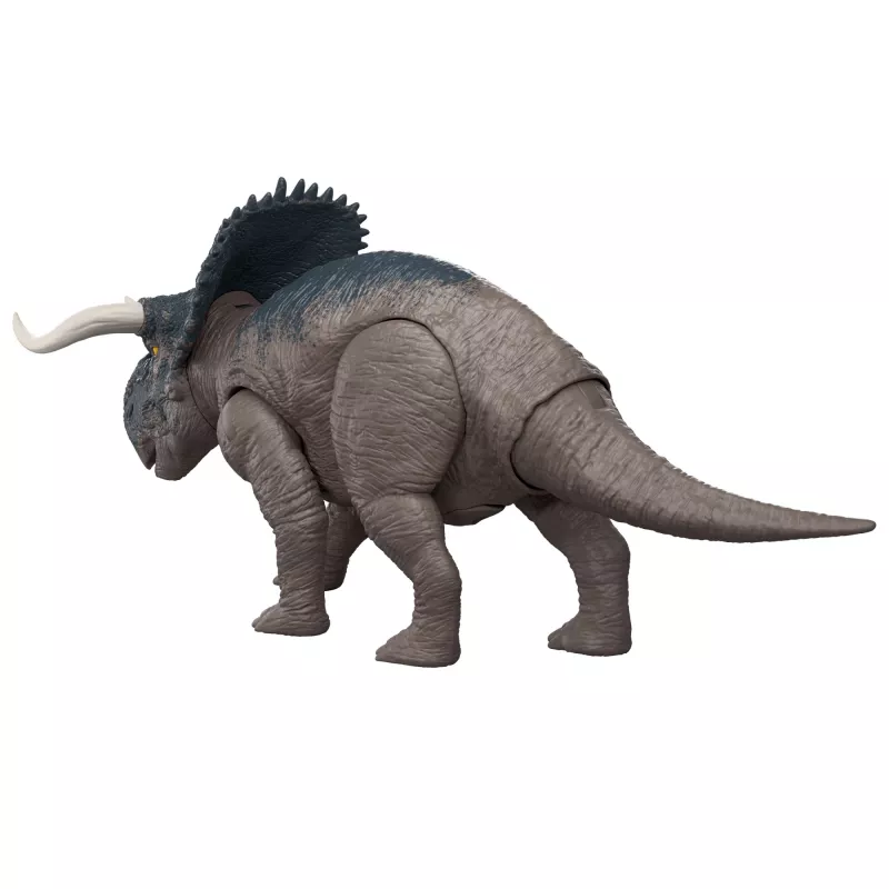 Jurassic World Rebirth Wild Roar Nasutoceratops juguete de dinosaurio, mordida de ataque y sonido controlados por la cola