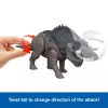 Jurassic World Rebirth Wild Roar Nasutoceratops juguete de dinosaurio, mordida de ataque y sonido controlados por la cola