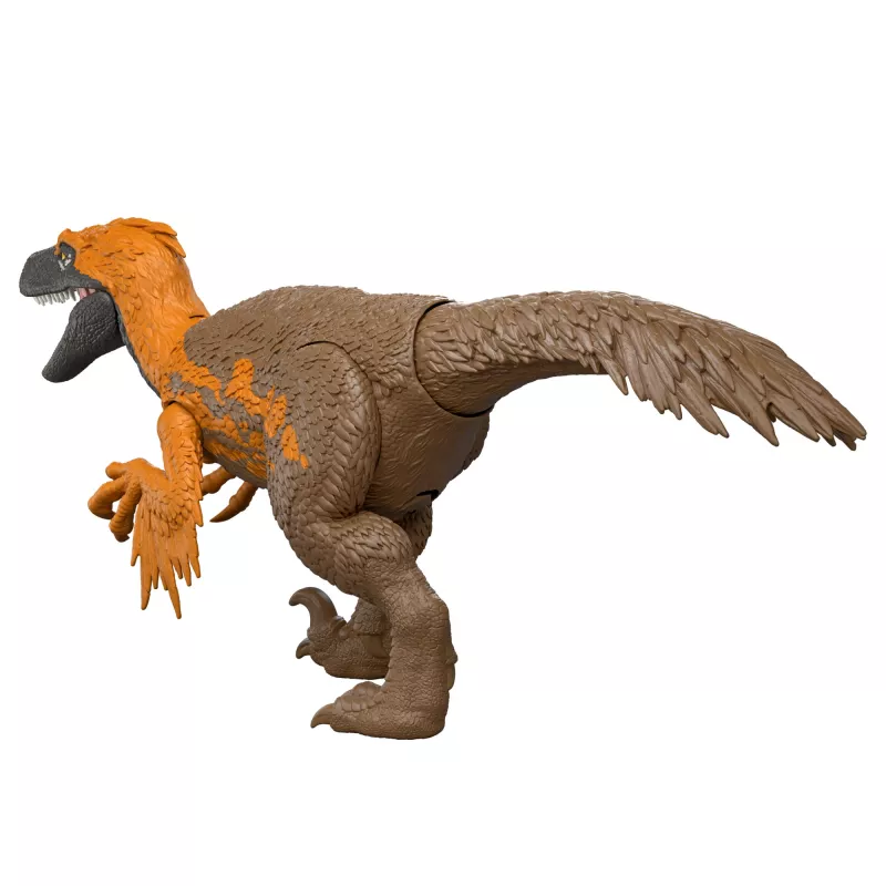 Jurassic World Rebirth Wild Roar Utahraptor juguete de dinosaurio, mordida de ataque y sonido controlados por la cola