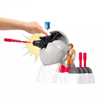 Fisher-Price Imaginext STAR WARS Cañón de base rebelde juguete con llave de personaje de fundición Luke Skywalker, 5 piezas